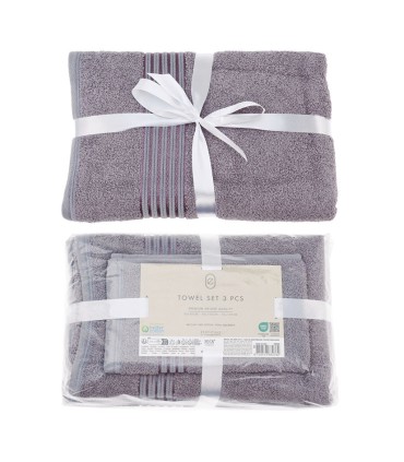 JGO. 3 TOALLAS BAÑO COLOR LAVANDA
