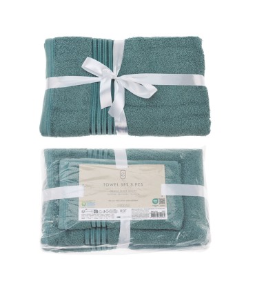 JGO. 3 TOALLAS BAÑO COLOR VERDE