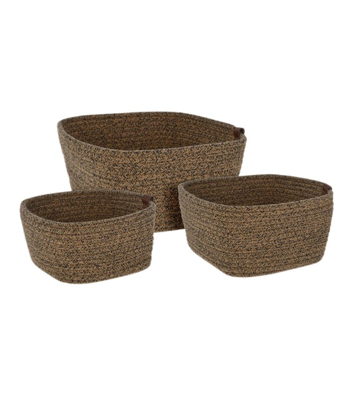 CESTA CUERDA ALGODON CUADRADA 3 UNID.