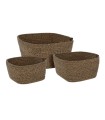 CESTA CUERDA ALGODON CUADRADA 3 UNID.