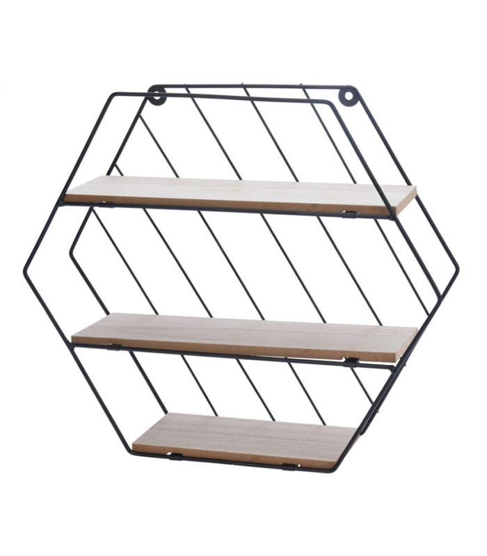 ESTANTERIA MURAL METAL/MDF 35X9X31 CM.