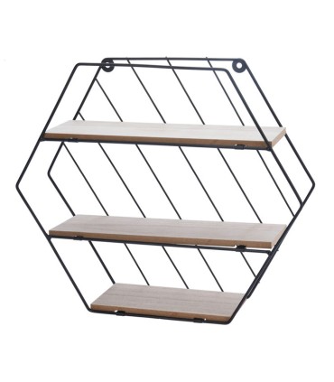 ESTANTERIA MURAL METAL/MDF 35X9X31 CM.