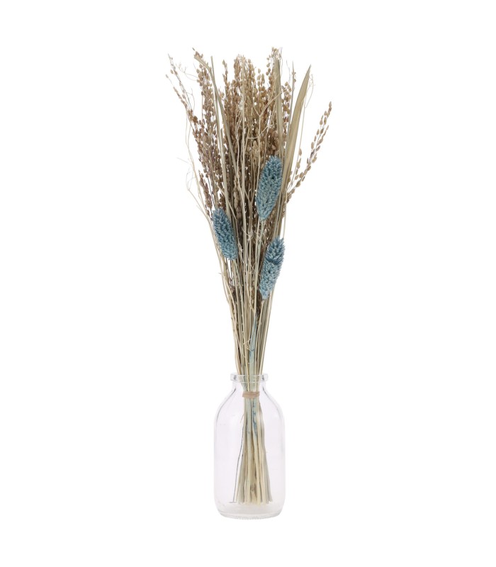 JARRON CRISTAL C/FLOR SECA 12X36,5 CM.