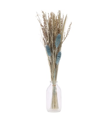 JARRON CRISTAL C/FLOR SECA 12X36,5 CM.