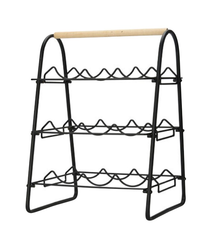 BOTELLERO METAL/MADERA 9 BOTELLAS