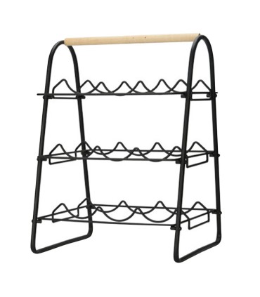 BOTELLERO METAL/MADERA 9 BOTELLAS