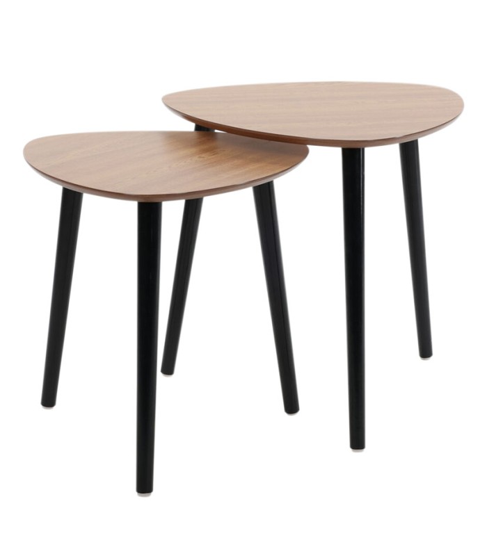 MESAS NIDO 2 UNDS. OVAL. MADERA NATURAL