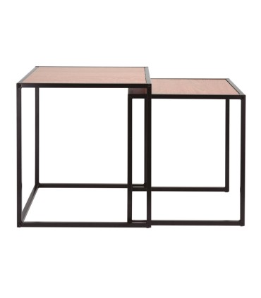 MESAS NIDO 2 UNDS. CUADRADAS MADERA NAT.