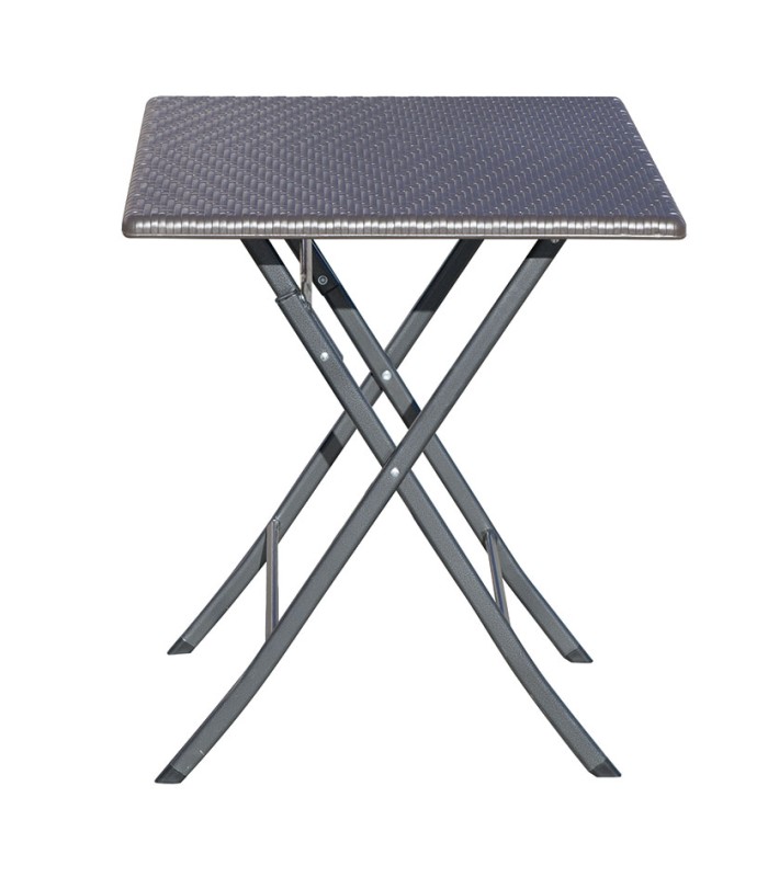 MESA POLIET. RATAN PLEG. 61,5X61,5X73 CM