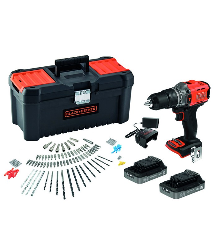 KIT TALADRO 18V 2 BAT 2,0 Ah CON 120 ACC