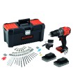 KIT TALADRO 18V 2 BAT 2,0 Ah CON 120 ACC