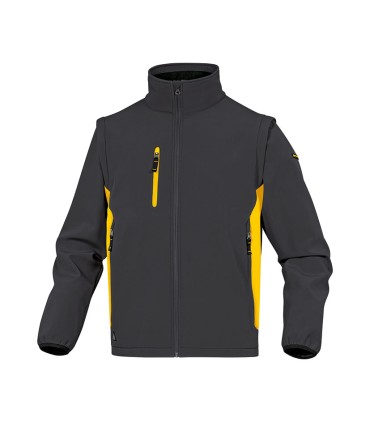 CHAQUETA SOFTSHELL GRIS/AMARILLO T/XL