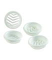KIT 4 REJILLAS EMPOTRAR 4CM ABS BLANCO