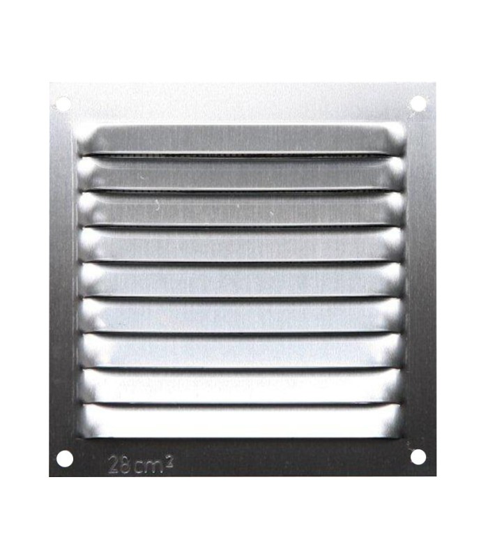REJILLA VENTILACION AL 10X10 0.6MM PLATA
