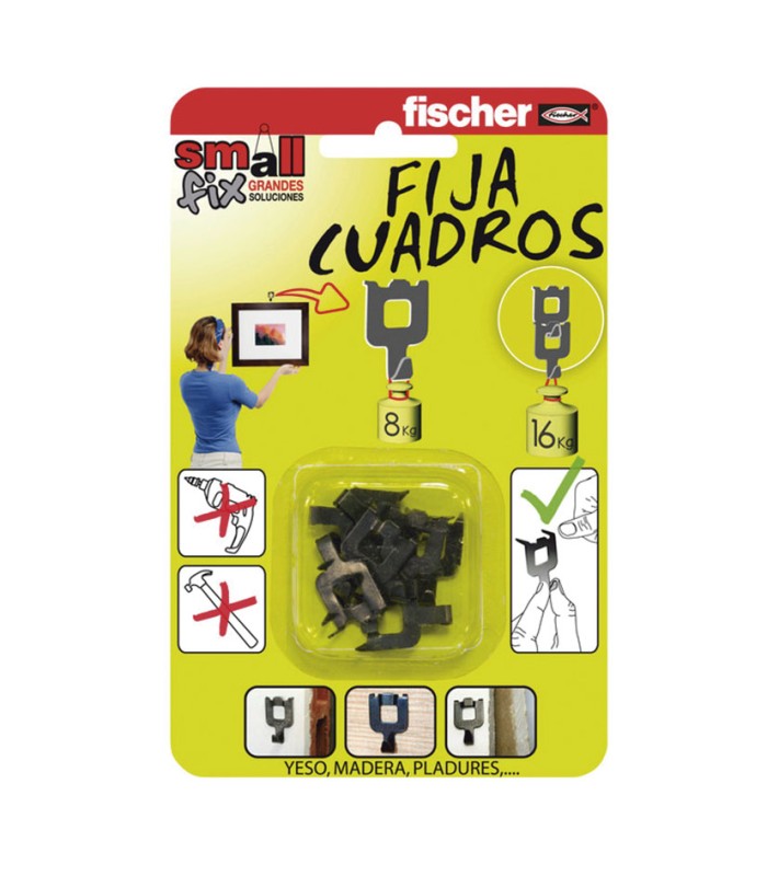FIJA CUADROS 8K NEGRO 8 UDS. FISCHER