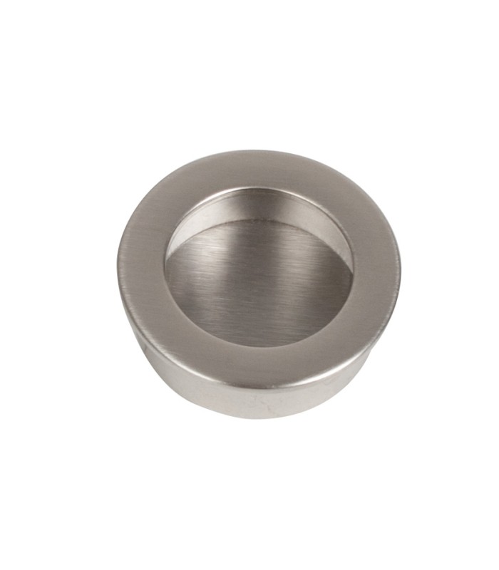 TIRADOR ZAMAK. Ø 40 mm.NÍQUEL CEPILLADO.