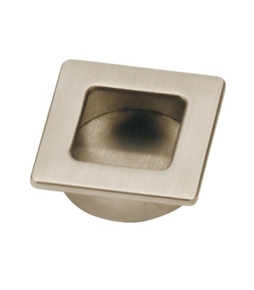 PLACA TIRADOR NIQUEL CEPILLADO 39X39 MM.