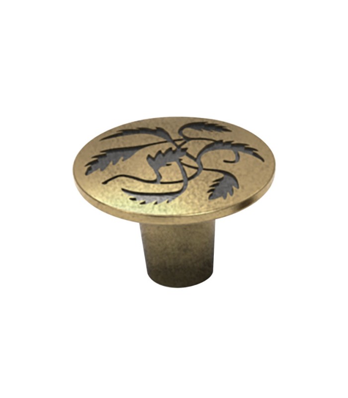 POMO BRONCE RUSTICO GRABADO Ø36 MM.