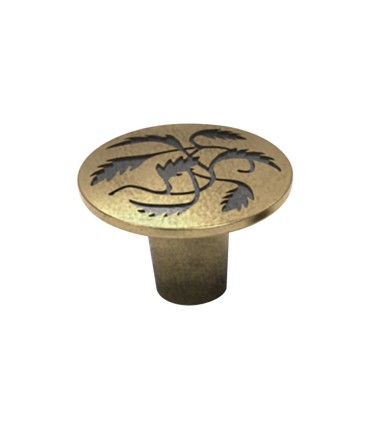 POMO BRONCE RUSTICO GRABADO Ø36 MM.