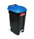 CONTENEDOR C/PEDAL 120 LT TAPA AZUL TAYG