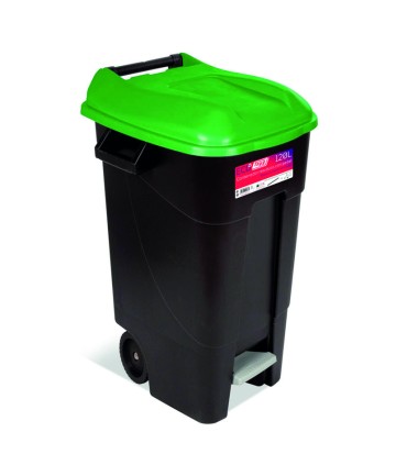 CONTENEDOR C/PEDAL 120 LT TAPA VDE TAYG
