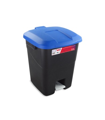 CONTENEDOR C/PEDAL 50 LTS TAPA AZUL TAYG