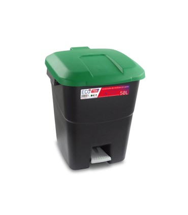 CONTENEDOR C/PEDAL 50LTS.TAPA VERDE TAYG