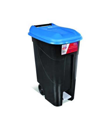 CONTENEDOR C/PEDAL 80 LTS TAPA AZUL TAYG
