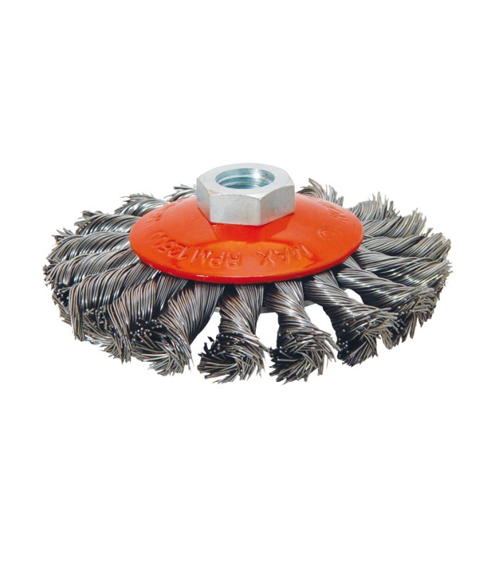 CEPILLO CONICO ACERO TRENZADO 100MM