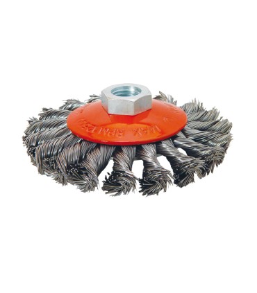 CEPILLO CONICO ACERO TRENZADO 100MM