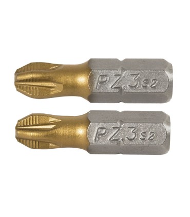 PUNTAS 25MM.TITANIUM POZI Nº1 JGO.2 RATI