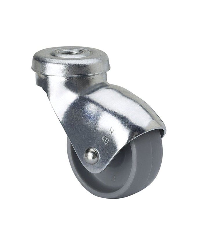 RUEDA PLAST.GIRATORIO 30 C/ TALADRO LISO