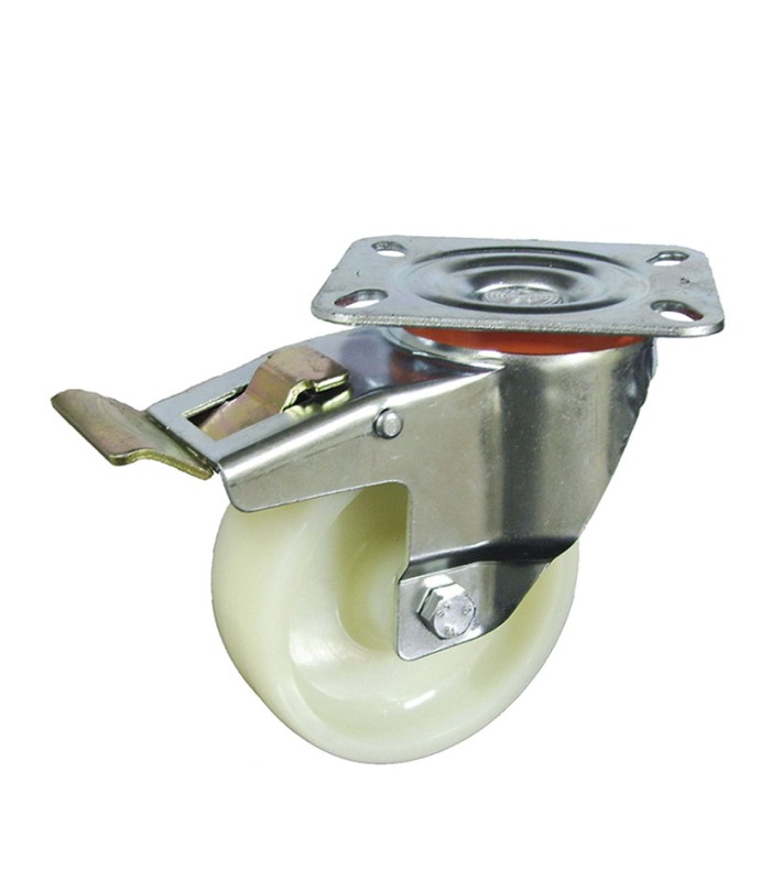 RUEDA NYLON POLIAMIDA GIRAT.C/FRENO 100