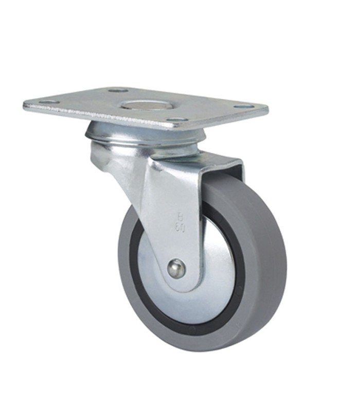 RUEDA GOMA GRIS GIRAT. C/PLETINA "B" 30