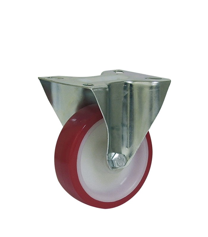 RUEDA POLIURETANO ROJO MUSIC FIJA 100