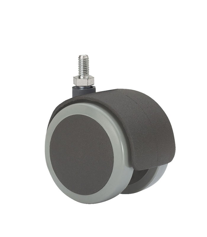 RUEDA POLIUR. ESPIGA C/ROSCA "DK" 50