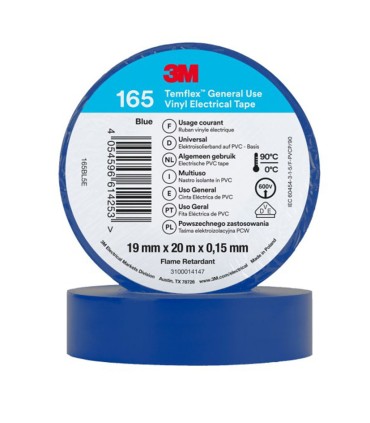 CINTA AISLANTE TEMFLEX165 3M 19MMX20M AZ