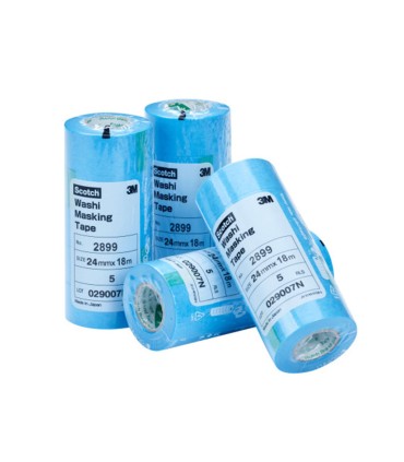 CINTA WASHI 2899 AZUL 18 MM X 50 M. 12U.