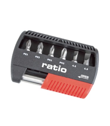 PUNTAS ATORNILLADO+ADAPTADOR JGO.7 RATIO