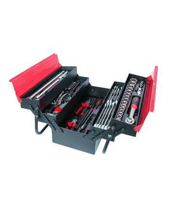 CAJA METALICA 63 PZAS.CHR-V 5 COMPARTIM.