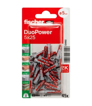 BLISTER DUOPOWER 5X25 BL 45 UD.FISCHER