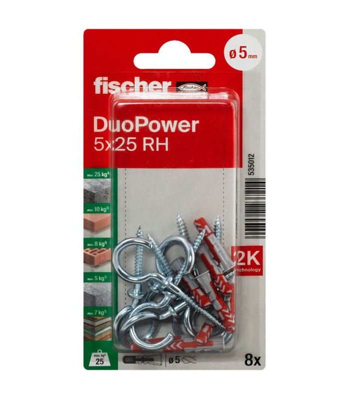 BLISTER DUOPOWER 5X25 RH BL 8 UD.FISCHER