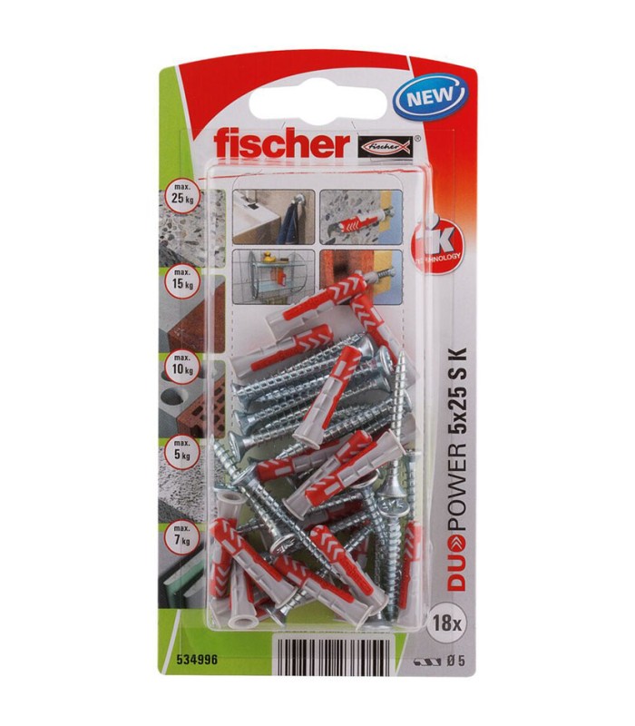 BLISTER DUOPOWER 5X25 S BL 18 UD.FISCHER