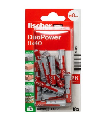 BLISTER DUOPOWER 8X40 BL 18 UD.FISCHER