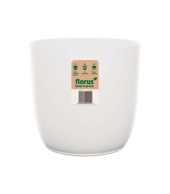 CUBRE MACETAS FLOWERPOT Ø 14 CM. BLANCA
