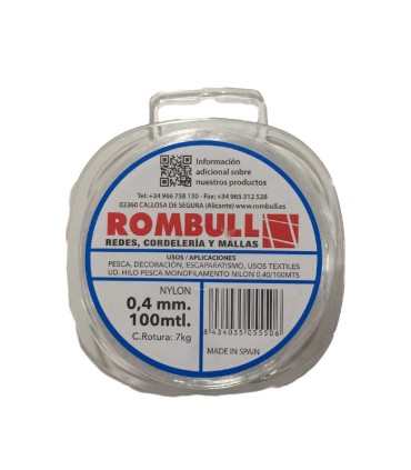 HILO PESCA MONOFASICO NYLON 0,40/100M