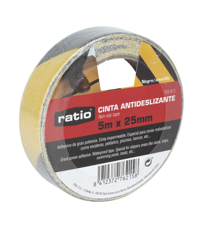 CINTA ANTIDESLIZ. 25MM.x5M.NEG/AM. RATIO