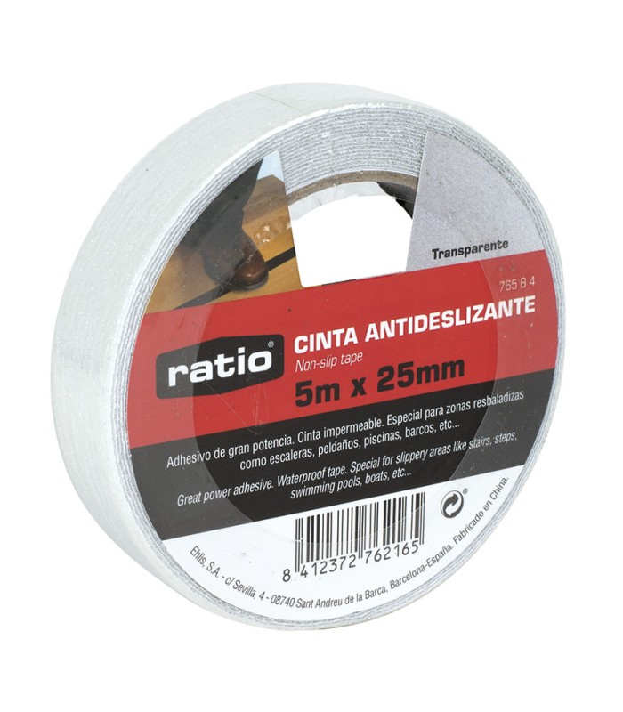 CINTA ANTIDESLIZ. 25MMX5M. TRANSP. RATIO