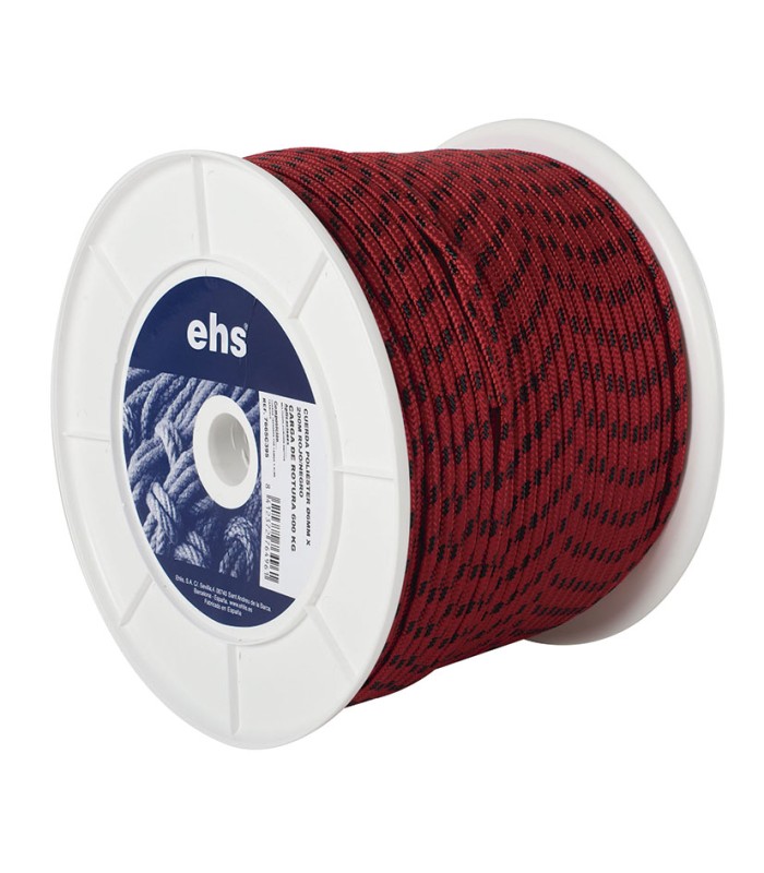 CUERDA POLIÉSTER Ø10MM X 100M ROJO/NEGR