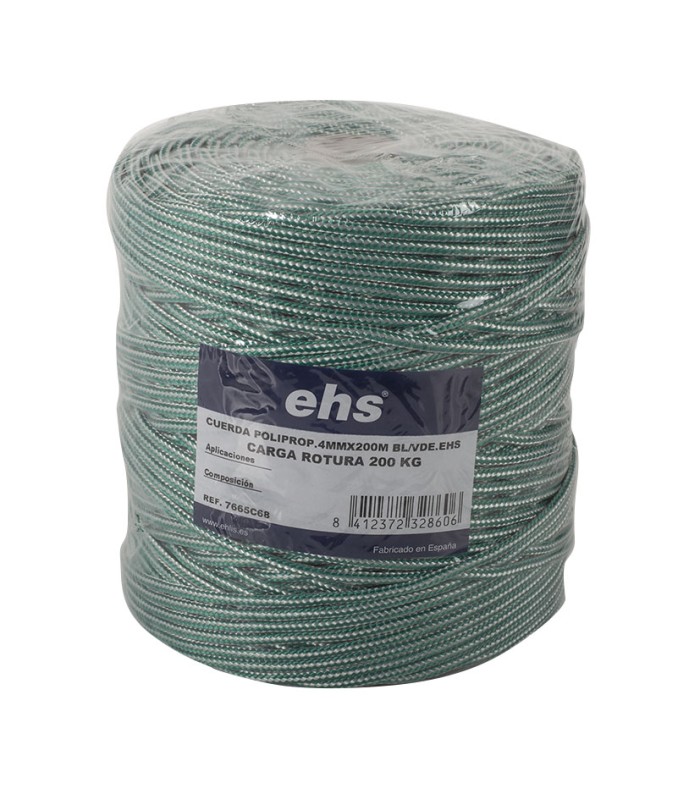 CUERDA POLIPROP.4MMX200M BL/VDE.EHS